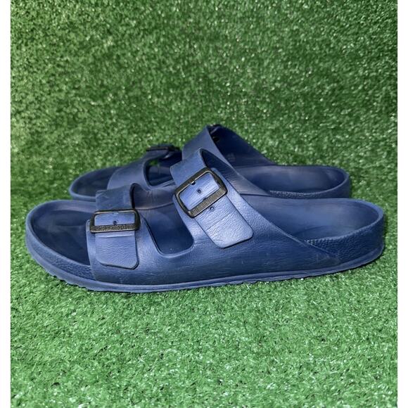 Birkenstock Sandals Eva Arizona Mens Size 13 Navy Blue Slip On Slide Shoe Strapy - Picture 5 of 10